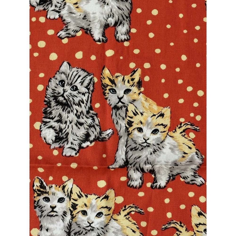PAUL & JOE Orange Cat Kitten Polka Dot Cotton Kitchen Tea Towel 20x27 NWOT - Picture 4 of 12